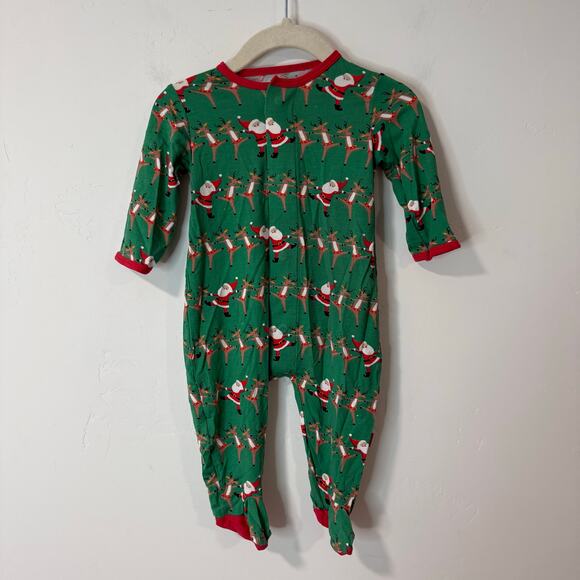 Magnetic Me Baby Infant Sleeper Pajama Christmas Santa Reindeer Green Red 3-6 mo - Picture 1 of 4